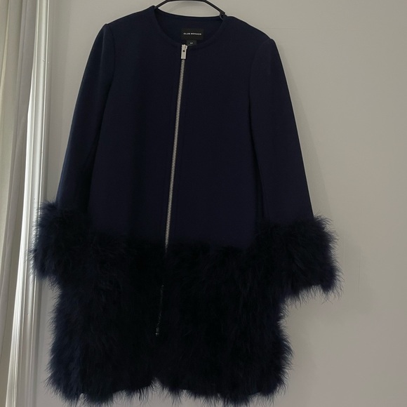 Club Monaco Wool and Feather Trim coat - Picture 6 of 10